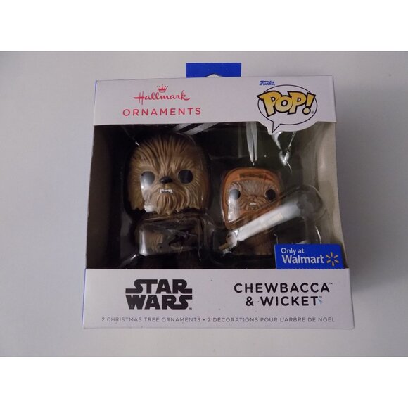 Hallmark Star Wars Chewbacca and Wicket Funko POP! Ornaments - Picture 1 of 4